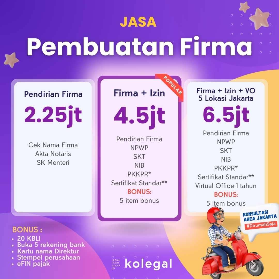 jasa pembuatan firma dan jasa pendirian firma