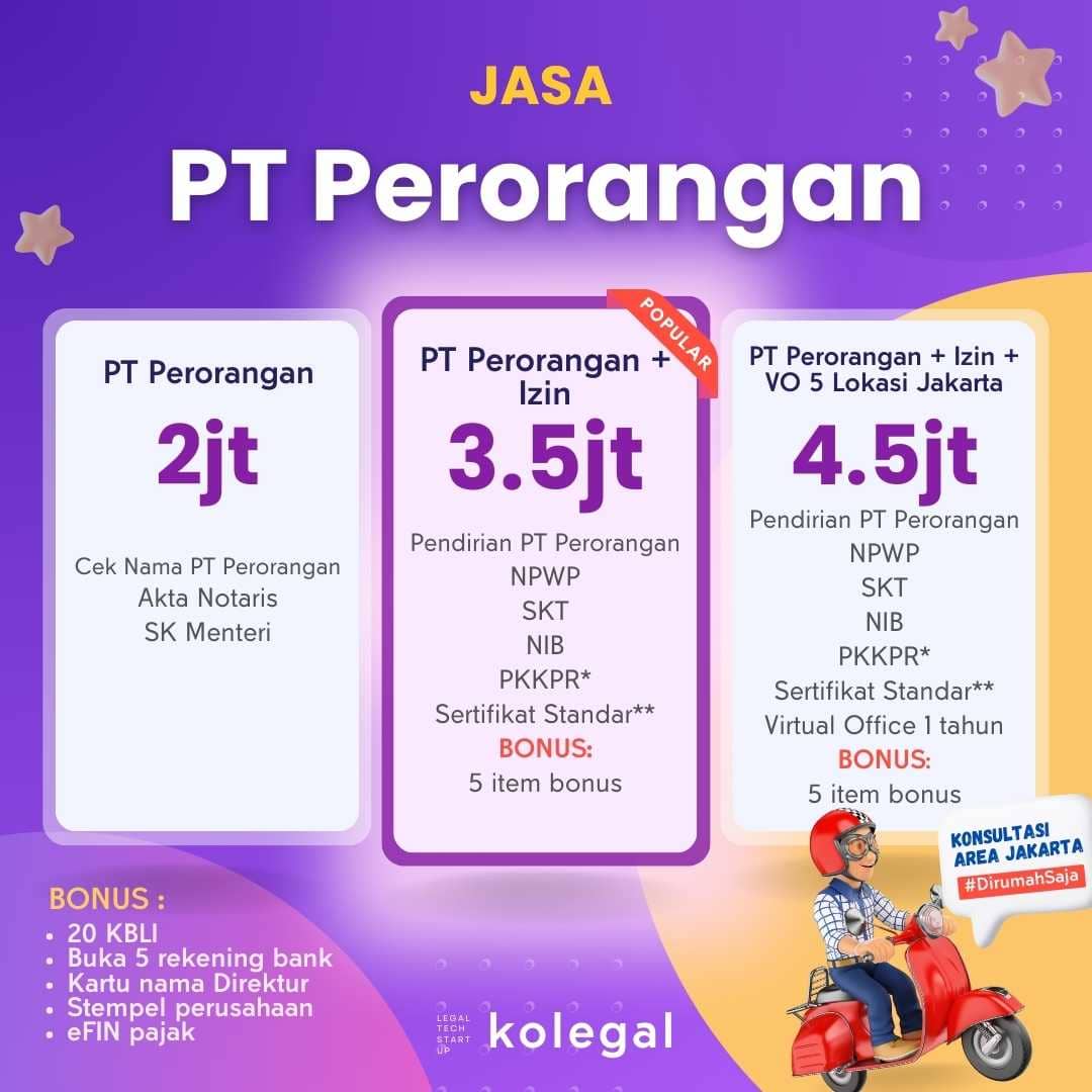 jasa pembuatan pt perorangan