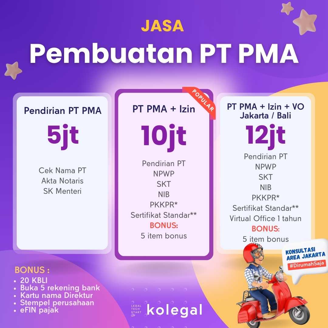jasa pembuatan pt pma dan jasa pendirian pt pma