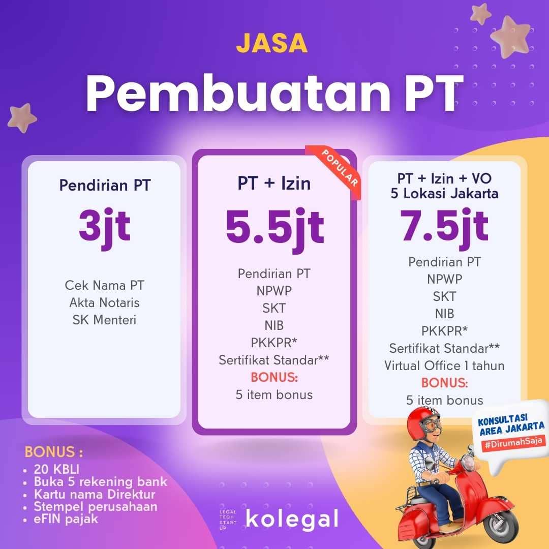 jasa pembuatan pt dan jasa pendirian pt