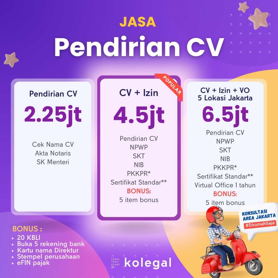 jasa pendirian cv dan jasa pembuatan pt